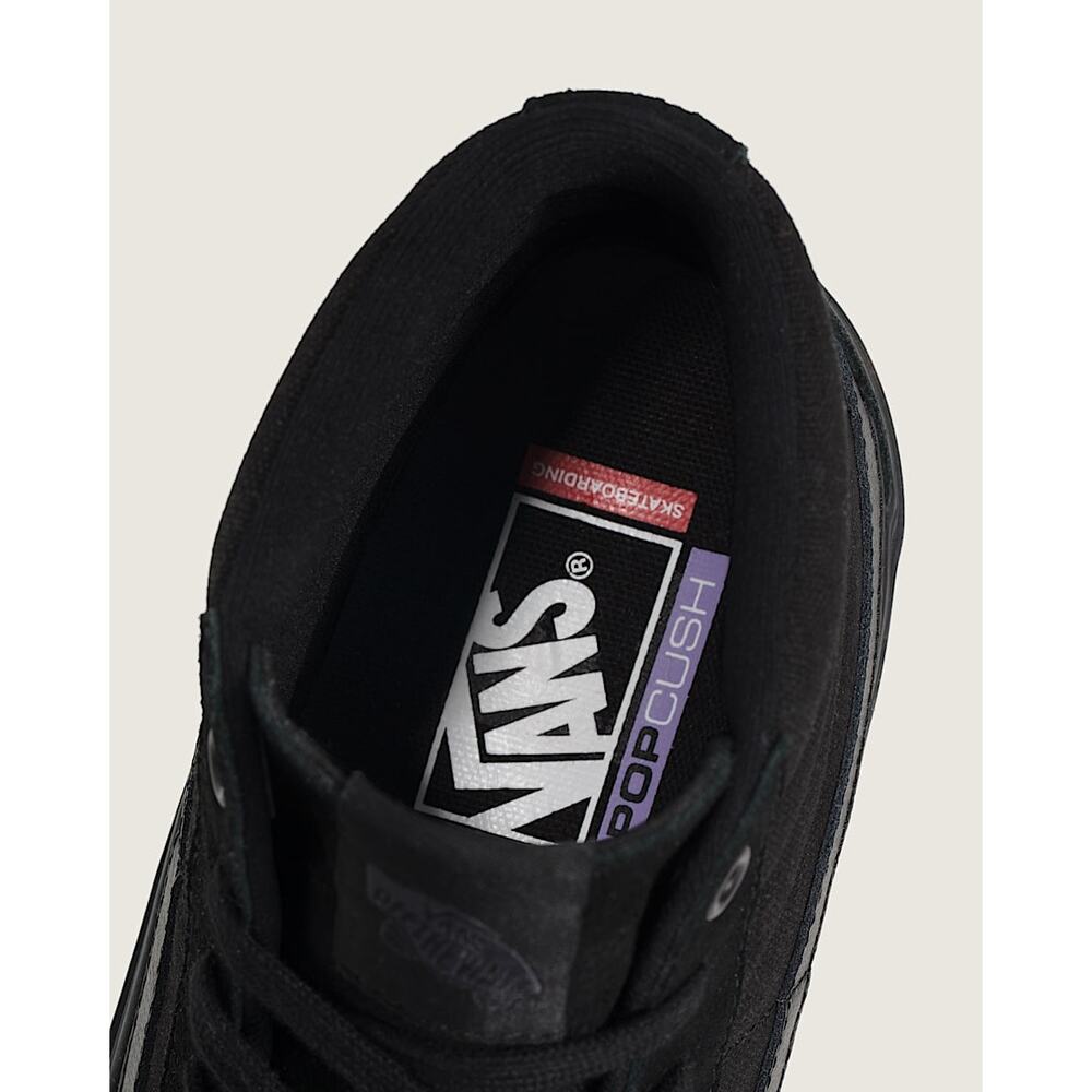 VANS MEN'S 9 SK8-HI TRIPLE BLACK SUEDE HI TOP SNEAKER VN000D5IBKA NIB - Picture 5 of 7